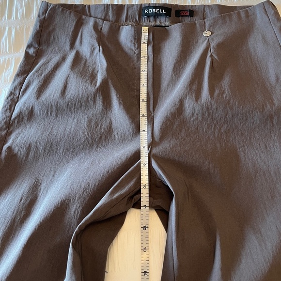 ROBELL Taupe Stretch Pull On Trousers Model Marie Travel Office Smart Casual - Picture 14 of 16